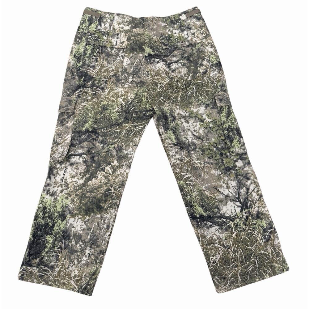 Cabela's Zonz Woodlands Camo Hunting Cargo Pants Mens 40 Adjustable Waist Pocket - Picture 9 of 12